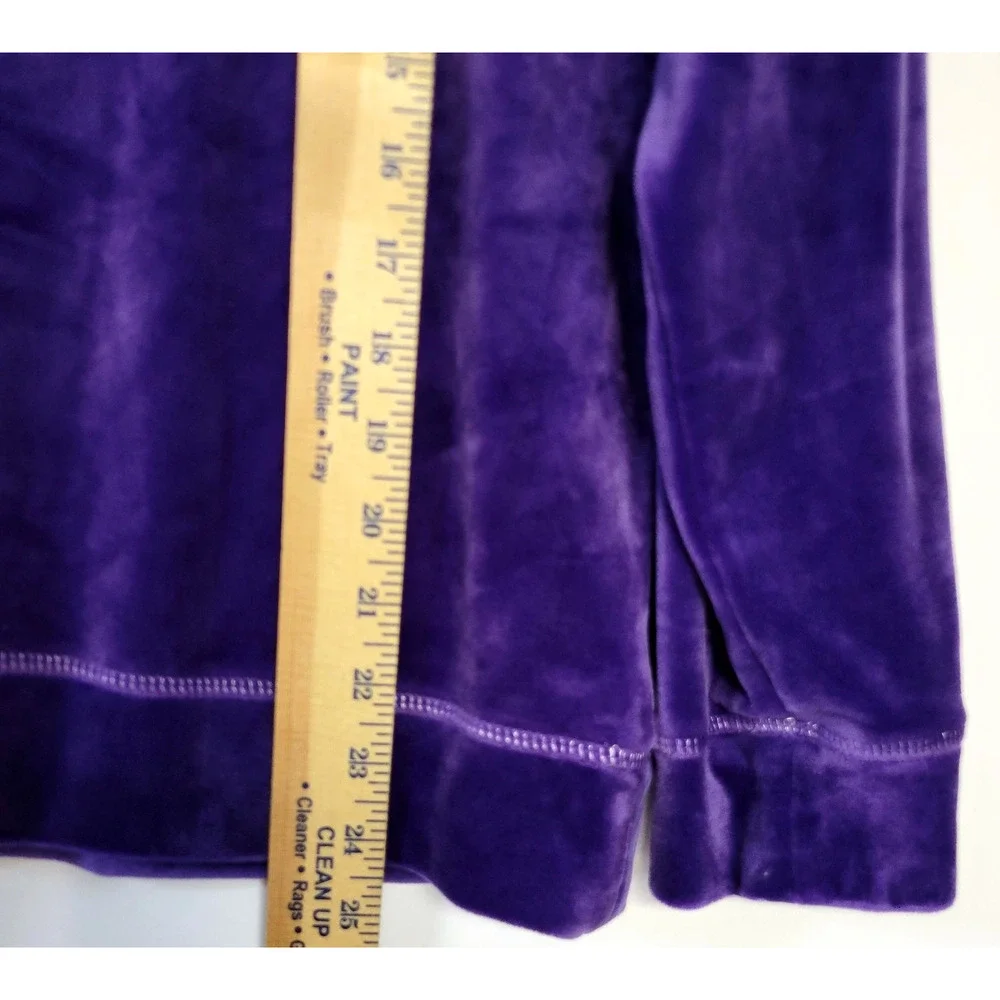 Muk Luks Pajama Set Womens Petite XL Purple Plush Argyle‎ Soft Sleepwear Lounge